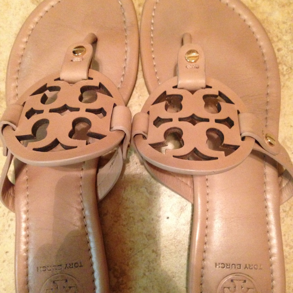 Tory Burch Miller Sandals Size 6, Blush/light tan